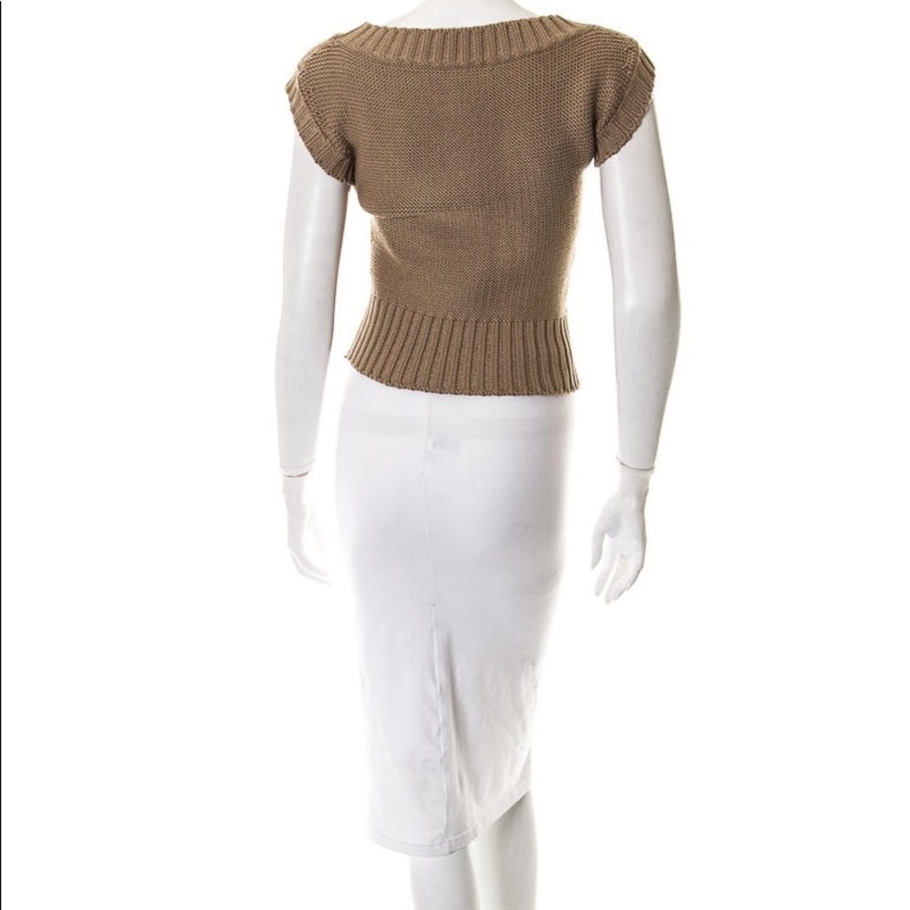 Céline Cropped Cotton/Silk Scoopneck Sweater - Picture 4 of 6